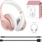 Glynzak Wireless Bluetooth Headphones Over Ear 65H Playtime HiFi Stereo Headset with Microphone and 6EQ Modes Foldable Bluetooth V5.3 Headphones for Travel Smartphone Computer Laptop Rose Gold