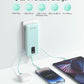 charmast Portable Charger with Built-in Cables and Plug, 10000mAh USB C Power Bank Fast Charging, External Battery Pack Slim, Travel Essentials Compatible with iPhones, Samsung Galaxy, iPad
