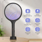 YISSVIC Electric Fly Swatter 4000V Bug Zapper Racket Dual Modes Mosquito Killer with Purple Mosquito Light Rechargeable for Indoor Home Office Backyard Patio Camping (Black-1 Pack)