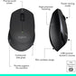 Logitech MK345 Wireless Keyboard and Mouse Combo with Palm Rest, 2.4 GHz USB Receiver, Compatible with PC, Laptop, Black