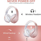 ZIHNIC Bluetooth Headphones Over-Ear – Foldable Wireless & Wired Stereo Headset, FM & Micro SD, Lightweight Rose Gold