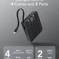VRURC Portable Charger with Built-in Cable, 10000mAh 22.5W Fast Charging USB C Battery Pack, Cell Phone Power Bank for iPhone 17 16 15 Samsung Galaxy S25 S24 S23 Series Android Tablet, Black(1 Pack)