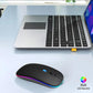 Wireless Bluetooth Mouse Rechargeable Laptop Mice with LED Use Portable(BT5.2 and USB 2.4G) Dual Mode Connection Silent Slim Computer Mouse for Laptop/iPad Tablet/Apple MacBook/PC (Black)