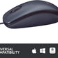 Logitech B100 Wired Mouse for Computer and Laptop, USB Corded Mouse, Right or Left Hand Use - Black