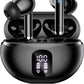 Wireless Earbuds, Bluetooth 5.4 Headphones with 50H Playback, Deep Bass Stereo Ear Buds Clear Calls with LED Power Display, IPX7 Waterproof, in-Ear Earphones with Mic for Phone/Android/iPad, Black