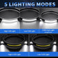 Headlamp Rechargeable 5Pack, 230° Wide Beam Head Lamp with 2 Spotlights, LED Headlamp with Motion Sensor, 5Mode Rechargeable Headlamp, Head Lights for Forehead, Headlamps for Adults Running Hard Hat