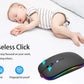 Wireless Bluetooth Mouse Rechargeable Laptop Mice with LED Use Portable(BT5.2 and USB 2.4G) Dual Mode Connection Silent Slim Computer Mouse for Laptop/iPad Tablet/Apple MacBook/PC (Black)