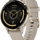 Garmin Venu 3S Soft Gold Stainless Steel Bezel 1.2-Inch AMOLED Touchscreen Display Smart Watch, Phone Supported with 41mm French Gray Case and Silicone Band