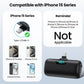 Mini Portable Charger USB C Power Bank,Upgraded 5000mAh PD Fast Charging Battery Pack Built-in USB-C Connector Travel Essential for iPhone17/17Pro/17Pro Max/Air/16 Plus/16Pro Max/15 Series,Android