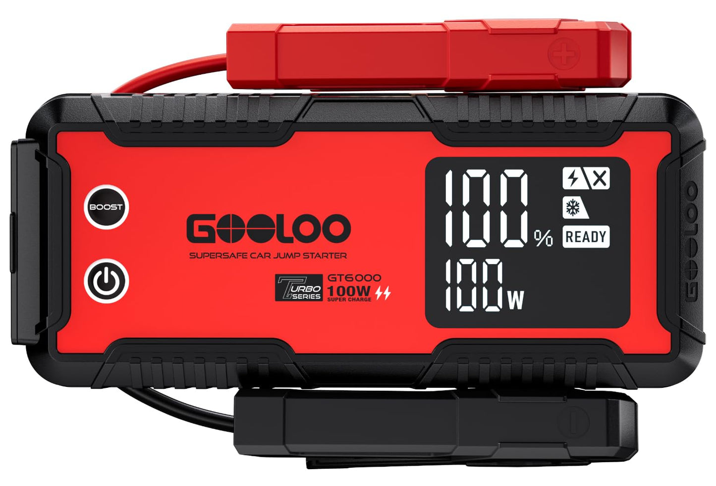 GOOLOO 6000A Jump Starter GT6000 Car Starter with 100W Bi-Directional Fast Charge, Powerful 12V Auto Battery Booster(All Gas & up to 12L Diesel Engine), Supersafe Portable Jump Box for Emergency Use