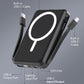 podoru for Magsafe Battery Pack, 10000mAh Magnetic Power Bank Built-in Double USB C Cables 22.5W PD Fast Charging LED Display Wireless Portable Charger for iPhone 17/16/15/14/13/12 Series-Black