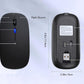 Wireless Bluetooth Mouse Rechargeable Laptop Mice with LED Use Portable(BT5.2 and USB 2.4G) Dual Mode Connection Silent Slim Computer Mouse for Laptop/iPad Tablet/Apple MacBook/PC (Black)