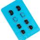 JLab Cloud Foam Mnemonic Earbud Tips, 4 Pairs of Custom Fit Universal Tips, Memory Cloud Foam, Black/Blue