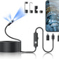 Endoscope Camera with Light,1920P HD Borescope Tools with 8 Adjustable LED Lights, Endoscope with Semi-Rigid Snake Camera, IP67 Waterproof Inspection Borescope for iOS and Android-16.4ft Dual-Lens