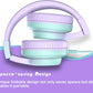 Candy Bila Kids Headphones, Wired Headphones for Kids Over Ear with Microphone, 85/94dB Volume Limiter Headphone for Girls Boys, Foldable Headphone for Learning & Entertainment,Gradient Purple