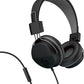 JLab Neon Folding On-Ear Headphones, Black, Wired Headphones, Tangle Free Cord, Noise Isolation, 40mm Neodymium Drivers, C3 Sound (Crystal Clear Clarity)