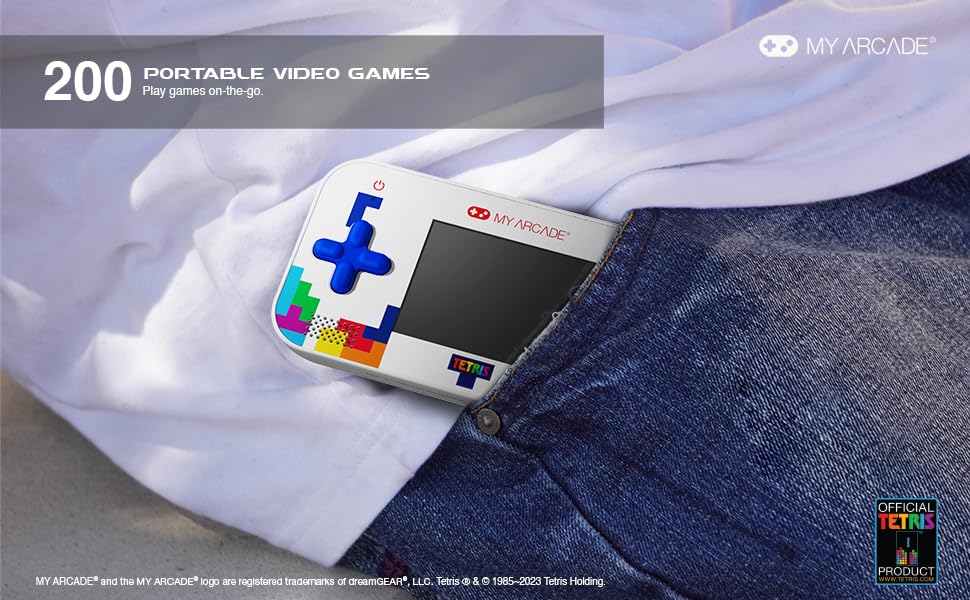 My Arcade Tetris Gamer V: Tetris Game preloaded with 200 Bonus Games, Arcade Classics, 2.5 Inch Screen