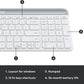 Logitech MK470 Slim Wireless Keyboard and Mouse Combo - Modern Compact Layout, Ultra Quiet, 2.4 GHz USB Receiver, Plug n' Play Connectivity, Compatible with Windows - Off White