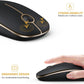 VssoPlor Wireless Mouse, 2.4G Slim Portable Computer Laptop Mouse with Nano Receiver Quiet Silent Optical Mice for Notebook, PC, Laptop, Computer-Black and Gold