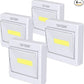 TBTeek Closet Light, Super Bright, Battery Operated, Stick Anywhere, 200 LM Cob Led Lamp, Light Switch Nightlight, Tap Lights for Closet, Shed, Attic, Emergency (4 Pack)