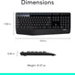 Logitech MK345 Wireless Keyboard and Mouse Combo with Palm Rest, 2.4 GHz USB Receiver, Compatible with PC, Laptop, Black