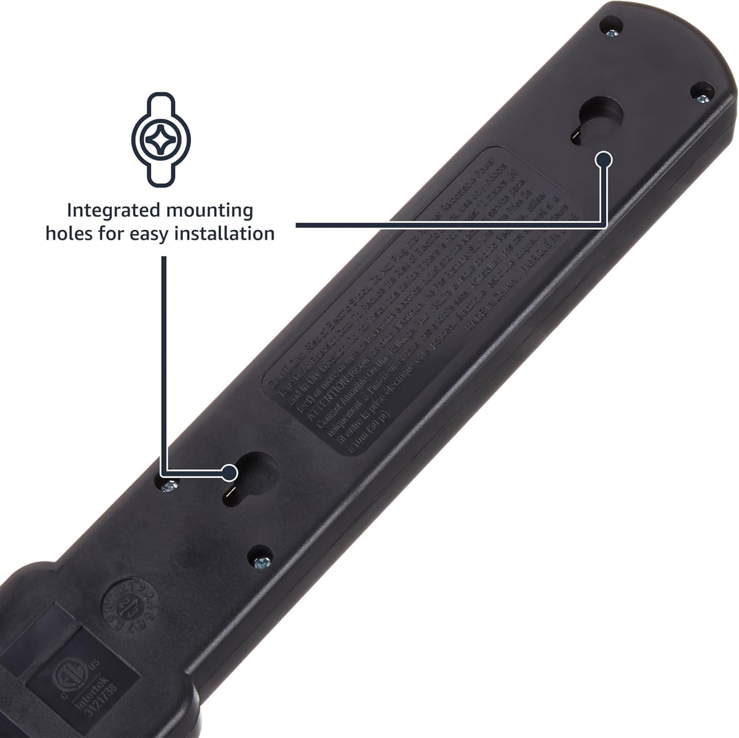 Surge Protector Power Strip, 6-Outlet with 200J Protection, 2ft Extension Cord, Rectangle, Black (2 Pack)