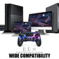 AceGamer Wireless Controller for PS4 – Custom V2 Gamepad with Non-Slip Grip, 3.5mm Audio Jack & Thumb Caps (Galaxy Design)