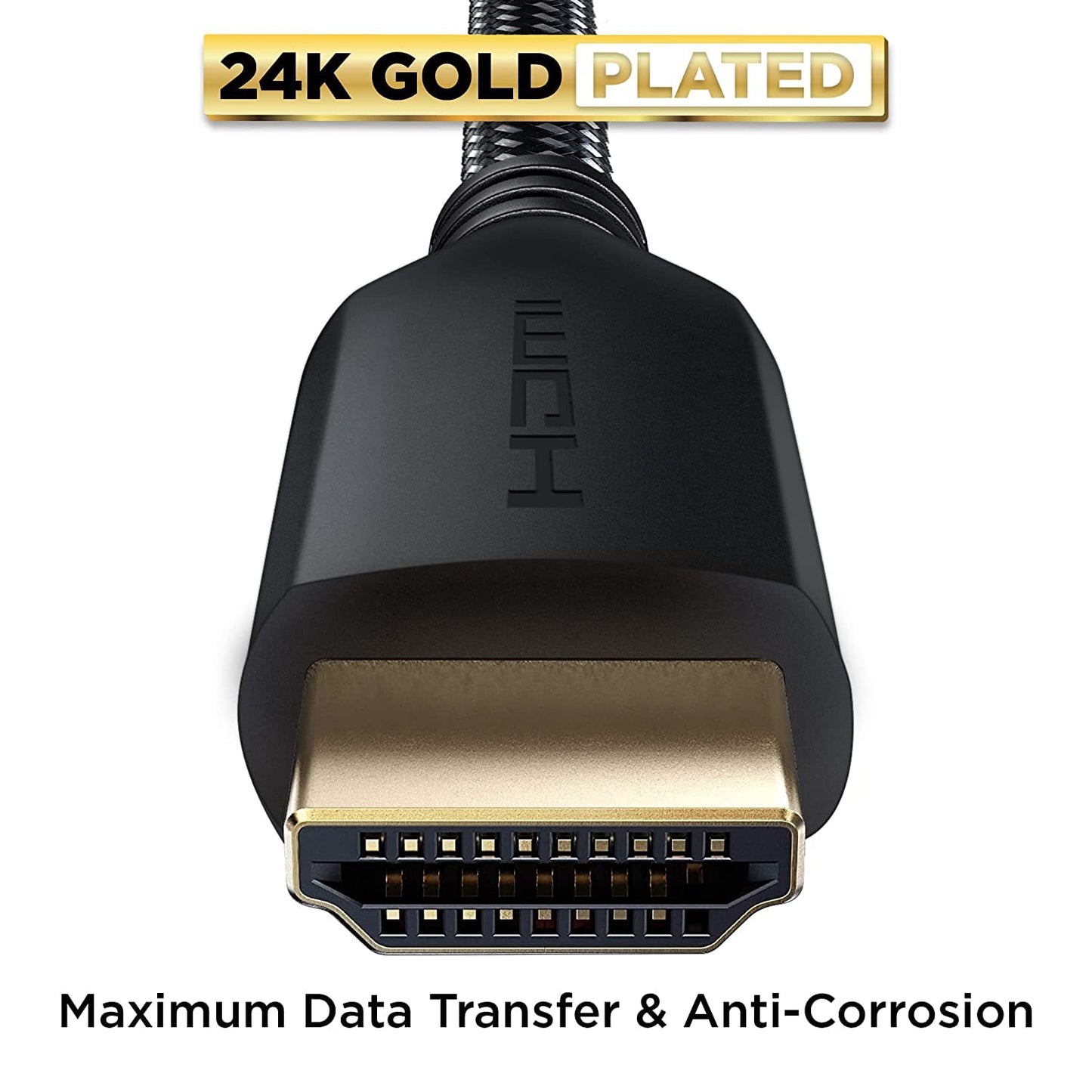 PowerBear 4K HDMI Cable 10 ft | High Speed Hdmi Cables, Braided Nylon & Gold Connectors, 4K @ 60Hz, Ultra HD, 2K, 1080P, ARC & CL3 Rated | for Laptop, Monitor, PS5, PS4, Xbox One, Fire TV, & More