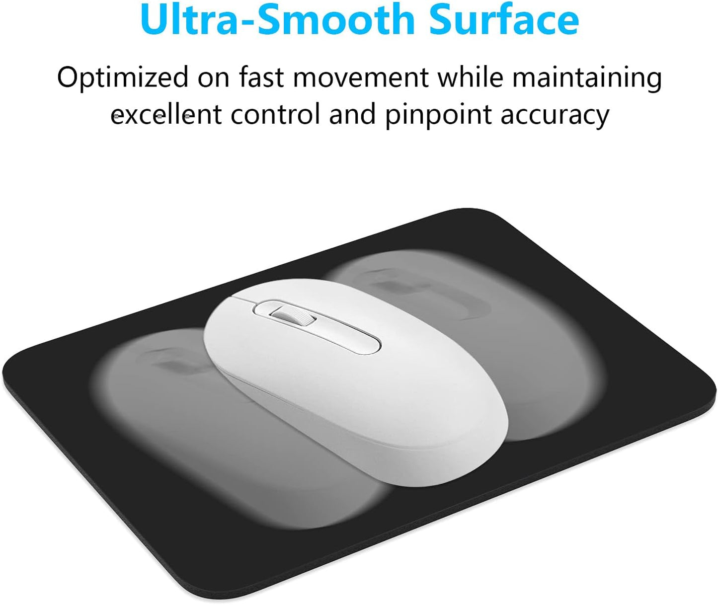 Dapesuom Small Mouse Pad, 6 x 8 Inch Thick Rubber Premium-Textured Non-Slip Portable & Washable Mini Mouse Mat for Women Men Wireless Laptops Keyboard Tray Gaming Work Computer Office Travel, Black