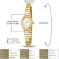 VAVC Small Gold Watch for Women – Stainless Steel Stretch Band, Roman Dial, Water Resistant
