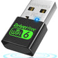USB WiFi 6 Adapter for PC Desktop & Laptop, 900Mbps Dual Band 2.4/5GHz with Bluetooth 5.3, Nano Size Plug & Play, Windows 11/10 Driver-Free, Reconnect 7 Devices Simultaneously