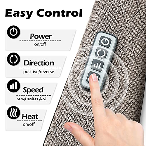 Blue Elf Shiatsu Neck & Back Massager with Heat – 3D Electric Kneading Massage Pillow for Full Body Relaxation (Gray, Home, Office & Car Use)