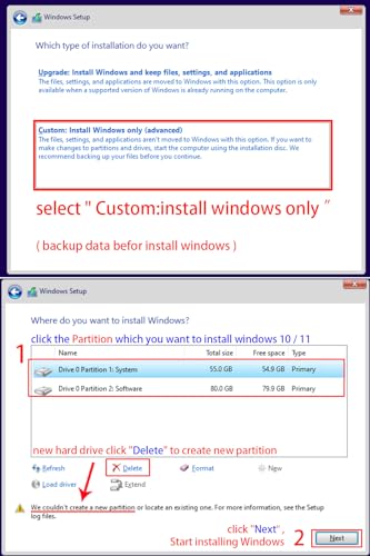 64GB - Bootable USB Drive 3.2 for Windows 11/10 / 8.1/7, Install/Recovery, No TPM Required, Included Network Drives (WiFi & LAN)