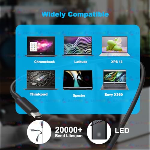 65W 45 Watt USB Type C Laptop Charger Compatible with Dell XPS 13, Latitude 5440 5540 5450 5420 7420 5520 E5440 E5430 5320 7440 5430 5530 7430 7450