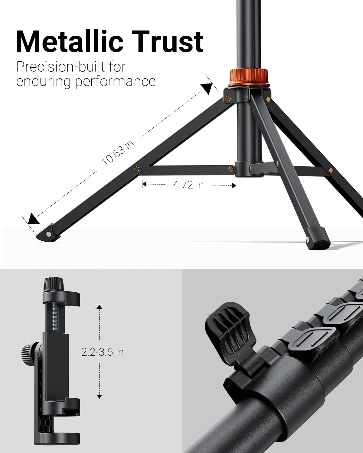 66" Phone Tripod, Tripod for iPhone with Remote & Phone Mount, Extendable Selfie Stick Cell Phone Tripod Stand for Video Recording
