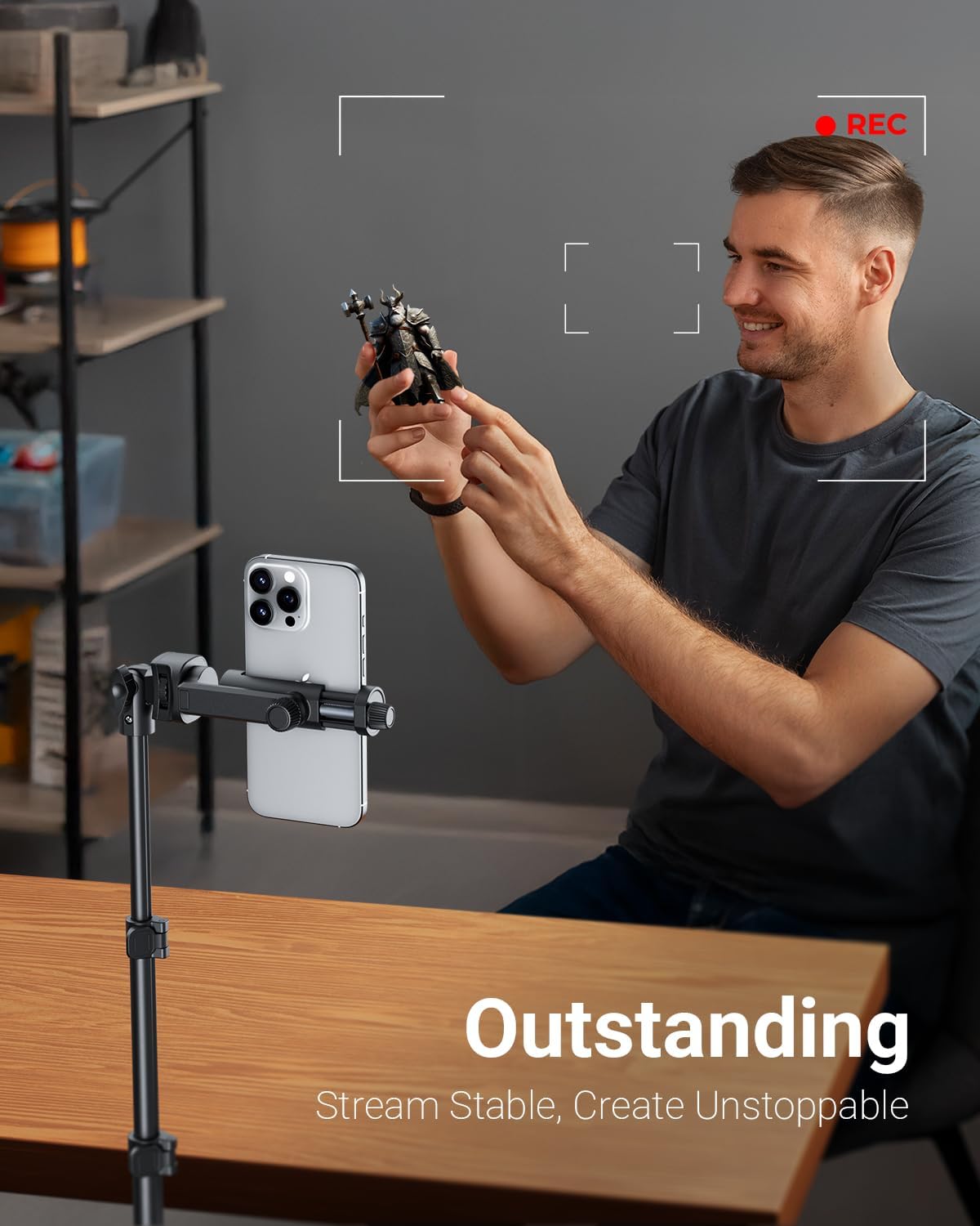 66" Phone Tripod, Tripod for iPhone with Remote & Phone Mount, Extendable Selfie Stick Cell Phone Tripod Stand for Video Recording