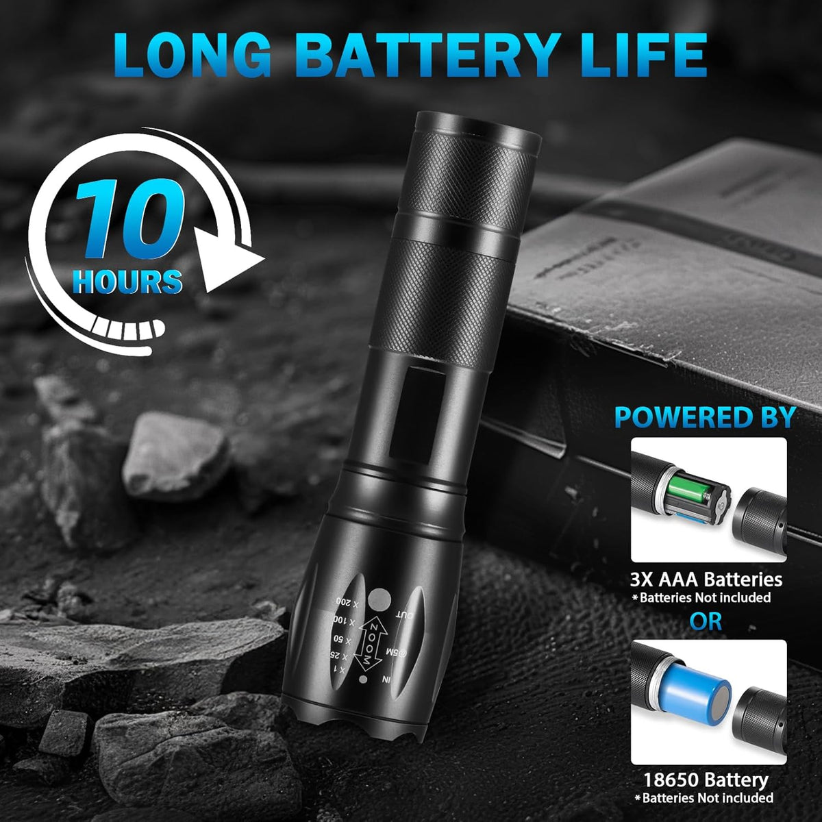 6Pack LED Flashlights High Lumens, 5Mode Tactical Flashlight for Home, Small Flashlights Powerful, Pocket Flashlight Battery Powered