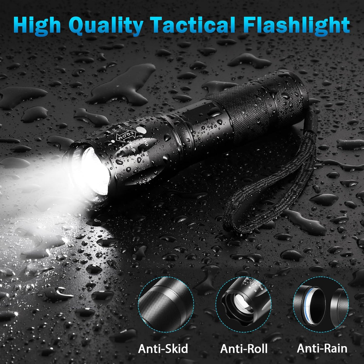 6Pack LED Flashlights High Lumens, 5Mode Tactical Flashlight for Home, Small Flashlights Powerful, Pocket Flashlight Battery Powered