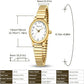 BOFAN Small Gold Watch for Women – Easy Read Quartz, Stainless Steel Expansion Band, Waterproof