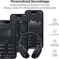 TOZO HT3 Hybrid Noise Cancelling Headphones, 90H Playtime Wireless Over Ear Bluetooth Headset, Spatial Audio AI Chat with 5 Mics, Supports Dual Connection and USB-C Input, with 32 EQ Music Modes