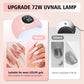72W UV LED Nail Lamp, 2026 New Upgrade UV Light for Gel Nails with 18 Beads, 3 Timer Nail Dryer, LCD Display, Auto Sensor, Professional Nail Lamps for Gel Polish – Best Gifts, Pink Lamp
