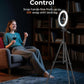 Sensyne 10'' Ring Light with 50'' Extendable Tripod Stand, LED Circle Lights with Phone Holder for Live Stream/Makeup/YouTube Video/TikTok, Compatible with All Phones