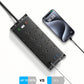 Surge Protector Power Strip 4800J, LeZone 10Ft Long Extension Cord Flat Plug, 12 Outlets 2 USB C 2 USB Ports, Wall Mountable, 20W Desk Charging Station, Black