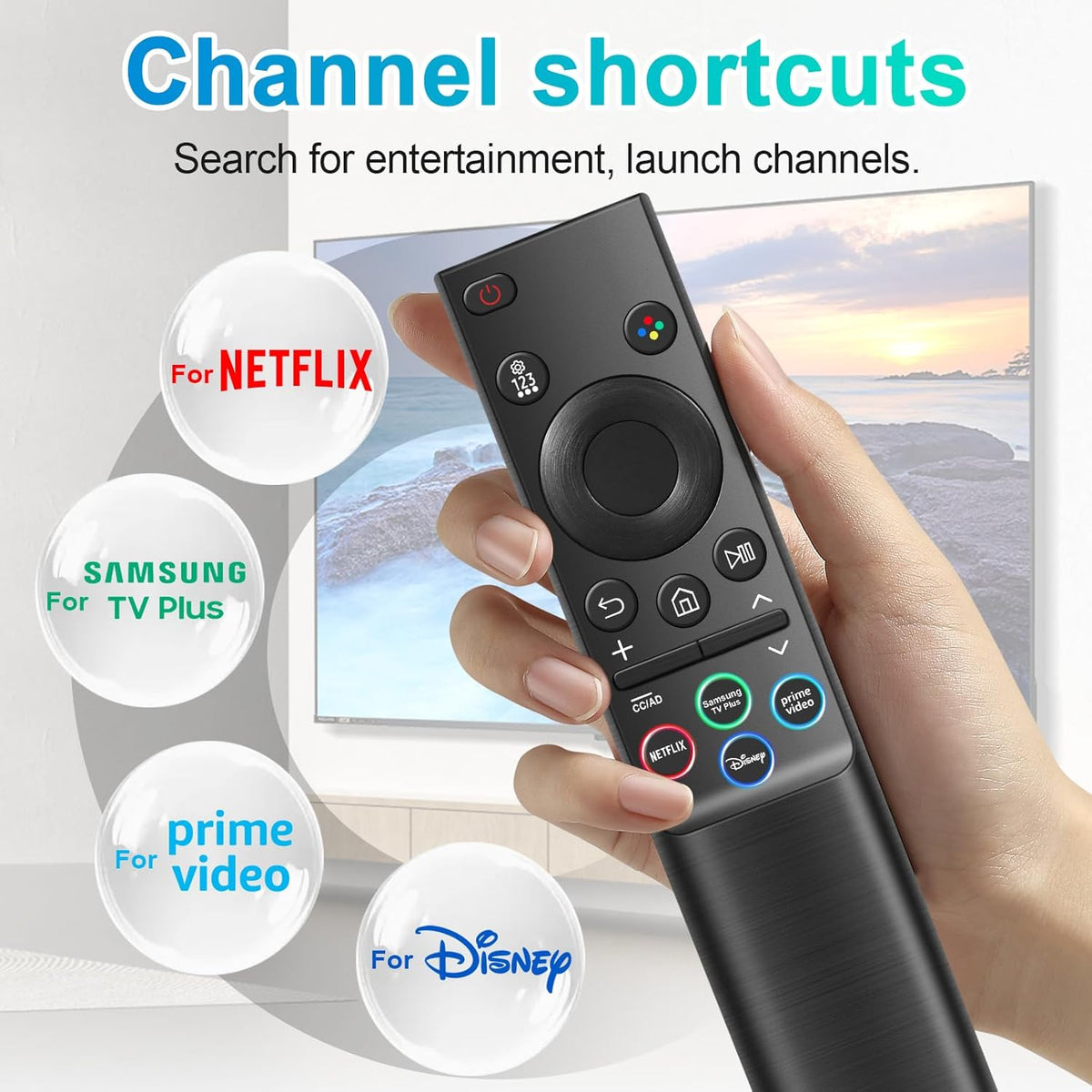 Universal for Samsung TV Remote Control Replacement, Compatible with All Samsung Remote Control for Smart TV Universal Remote for All S-amsung Smart Curved Frame QLED LED LCD HDTV 3D Series TVs