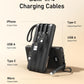 VEEKTOMX 10000mAh Portable Charger with 4 Built-in Cables | Slim Power Bank, USB-C Battery Pack with iPhone & Micro USB, TSA Approved Travel Charger for iPhone, Samsung, Android, Black