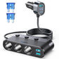 [2026 Upgraded] 7 in 1 Cigarette Lighter Adapter, JOYROOM 179W Car Charger Adapter with PD30W Charge(3.3FT Cable), 24V/ 12V Cigarette Lighter Splitter with Independent Switches & LED Voltage Display