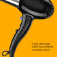 Conair Hair Dryer, 1875W Full-Size Hair Dryer with Ionic Conditioning, Blow Dryer, Tourmaline Ceramic Technology for Quick Drying, Black/Chrome