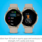 Garmin Venu 3S Soft Gold Stainless Steel Bezel 1.2-Inch AMOLED Touchscreen Display Smart Watch, Phone Supported with 41mm French Gray Case and Silicone Band