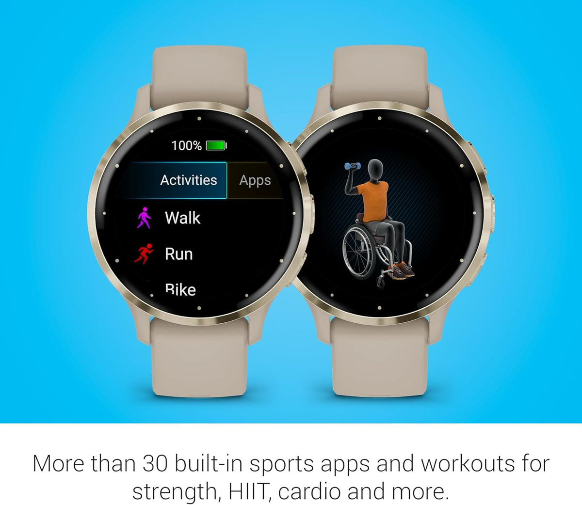 Garmin Venu 3S Soft Gold Stainless Steel Bezel 1.2-Inch AMOLED Touchscreen Display Smart Watch, Phone Supported with 41mm French Gray Case and Silicone Band