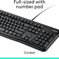 Logitech MK120 Wired Keyboard and Mouse Combo for Windows, Optical Wired Mouse, Full-Size, USB, Compatible with PC, Laptop - Black